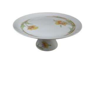 VTG Westbury Toscany Collection‎ Pedestal Cake Stand Floral Porcelain